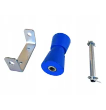 [ZESTAW] - Rolka denna GUMOWA + Uchwyt + Tulejka | NIEBIESKA