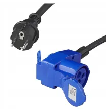 Adapter - kabel 40cm z gniazdem CEE / 230V | KĄTOWY