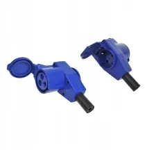 Adapter - kabel 40cm z gniazdem CEE / 230V | KĄTOWY