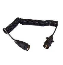 Przewód spiralny - wtyczka/wtyczka | 7pin 12V 5m (E1219)