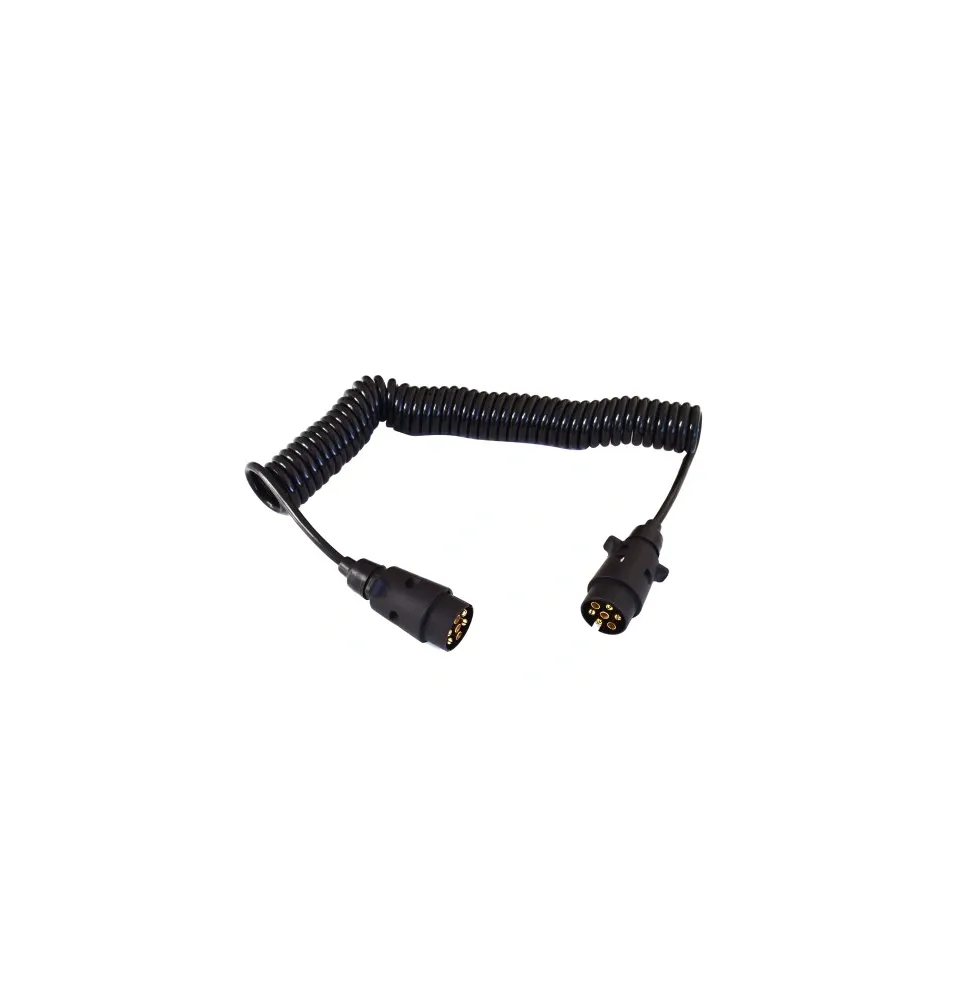 Przewód spiralny - wtyczka/wtyczka | 7pin 12V 5m (E1219)