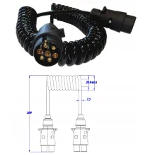 Przewód spiralny - wtyczka/wtyczka | 7pin 12V 5m (E1219)