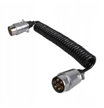 Przewód spiralny - wtyczka/wtyczka | 7pin metalowy 12V 3m (GMP)