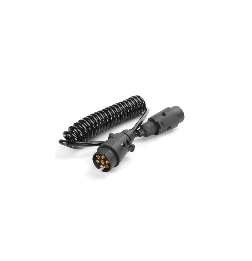 Przewód spiralny - wtyczka/wtyczka | 7pin plastikowy 12V 3m (GMP)