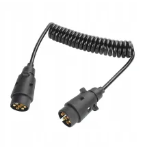 Przewód spiralny - wtyczka/wtyczka | 7pin metalowy 12V 3m (GMP)