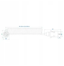 Przewód spiralny - wtyczka/wtyczka | 7pin plastikowy 12V 3m (GMP)