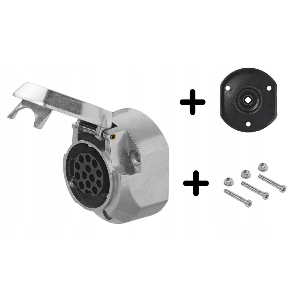 [ZESTAW] - Gniazdo 13 PIN metalowe + GUMA + Śrubki