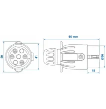 Wtyczka przyczepy - 7 pin - Z MAGNESEM [plastikowa]