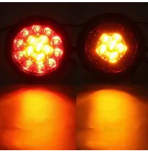 Komplet 2 lamp tylnych - GMP OKRĄGŁE - lampy tylne zespolone CZARNE