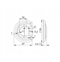 Uchwyt mocowania ładunku - podłogowy 2 otwory ZBF 60-1 | 600kg