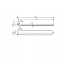 [ZESTAW] - Zawias 320mm + Uchwyt zawiasu wygięty z bolcem