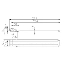[ZESTAW] - Zawias 270mm + Uchwyt zawiasu wygięty z bolcem