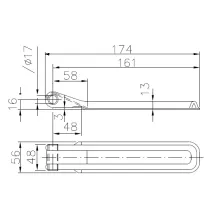 [ZESTAW] - Zawias 170mm + Uchwyt zawiasu FI17