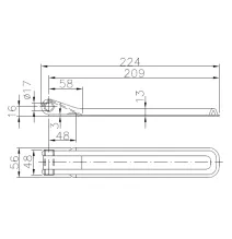 [ZESTAW] - Zawias 220mm + Uchwyt zawiasu wygiety z bolcem