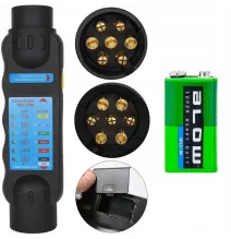 [ZESTAW] - Tester gniazda 7 PIN + BATERIA 9V