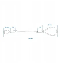 Linka zrywu - zrywka stalowa w oplocie 40cm - zabezpieczająca