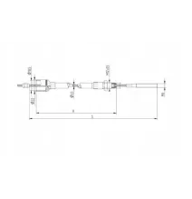 Linka hamulcowa KNOTT - gwint - KG01630 | Pancerz: 1630 mm