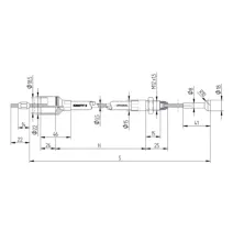 Linka hamulcowa KNOTT - grzybek - KM00730 | Pancerz: 730 mm