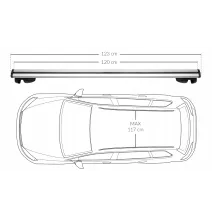 Bagażnik dachowy - UNIWERSALNY [OTWARTY] - 120cm uniwersalny aluminiowy