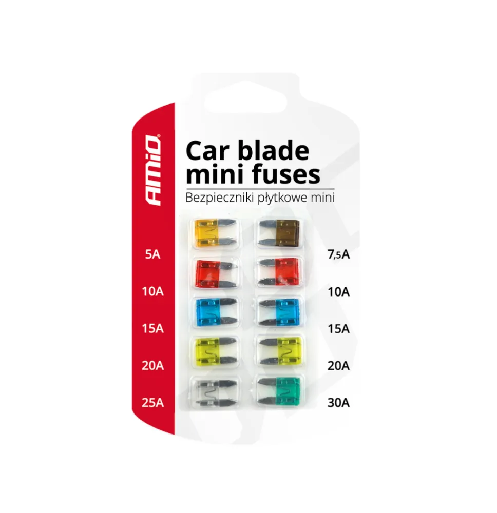 Bezpieczniki samochodowe - BLISTER 10szt. | MINI fuse