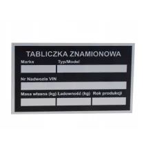 Tabliczka znamionowa - zamienna bez danych