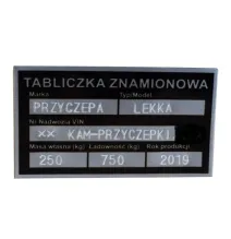 [ZESTAW] - Tabliczka znamionowa - zamienna WYPEŁNIONA