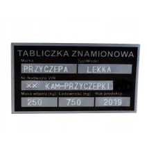 [ZESTAW] - Tabliczka znamionowa - zamienna WYPEŁNIONA