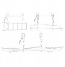 Sufitowy wieszak - 57kg -  na kajak, rower WZMOCNIONY